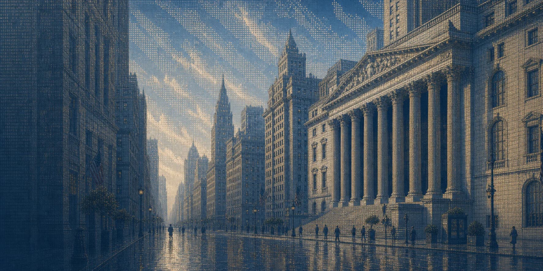 New York financial district skyline